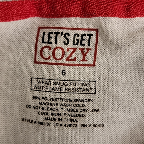 Lil' Bear Gray and Red Pajama Top Size 6 Long Sleeve Top - Picture 2 of 4